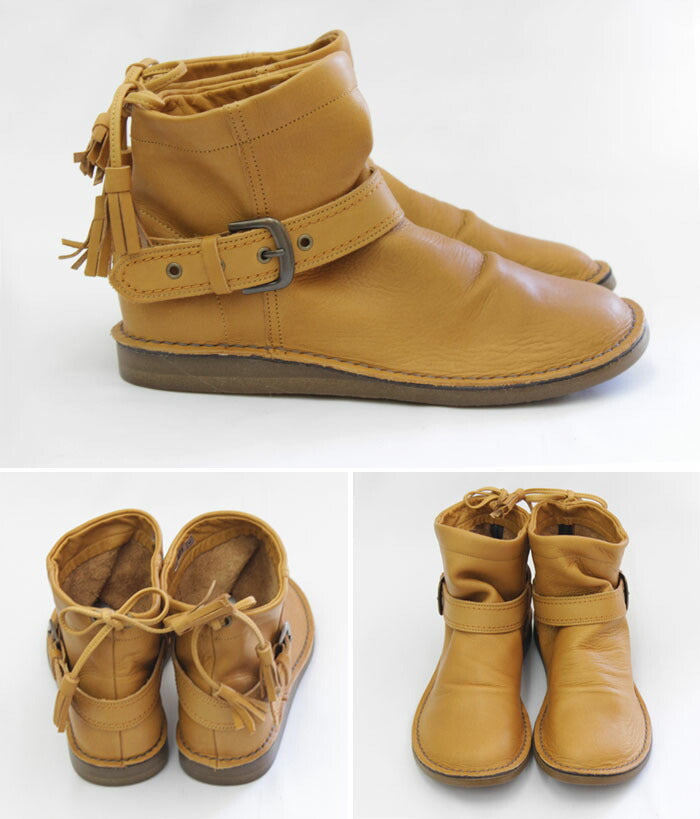 本革ベルト付きステッチダウンアンクルブーツ(1235)