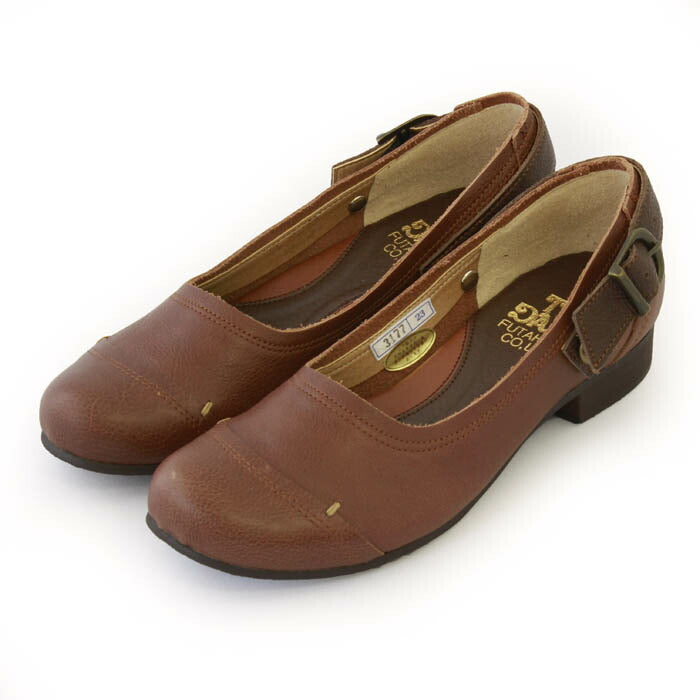 本革ボタン留めベルト付き2wayパンプス(3177)