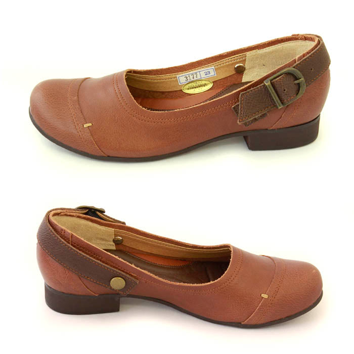 本革ボタン留めベルト付き2wayパンプス(3177)