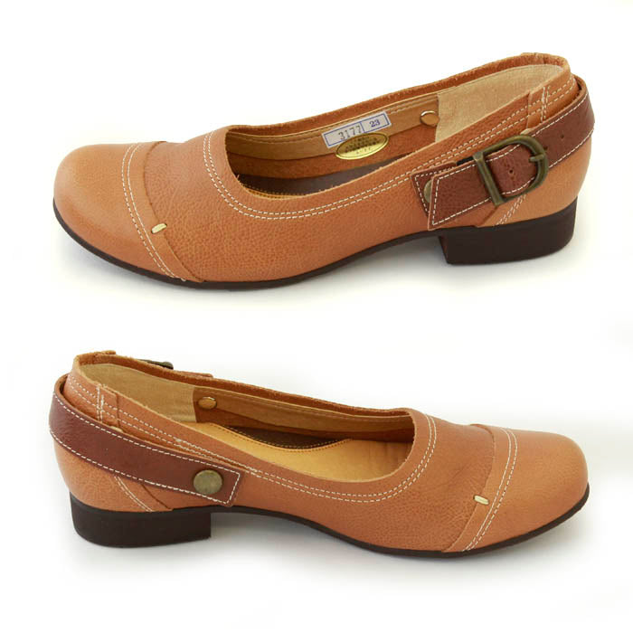 本革ボタン留めベルト付き2wayパンプス(3177)