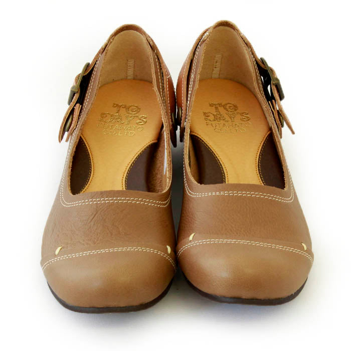 本革ボタン留めベルト付き2wayパンプス(3177)