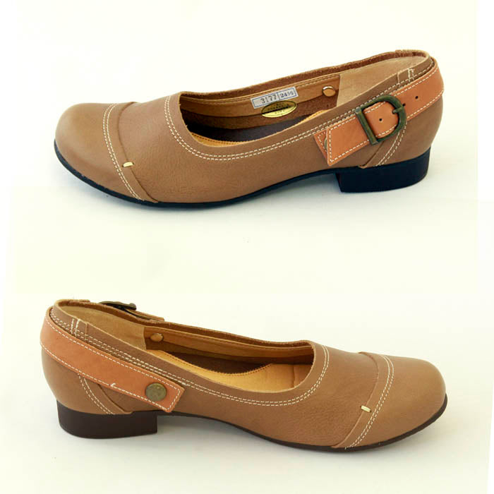 本革ボタン留めベルト付き2wayパンプス(3177)