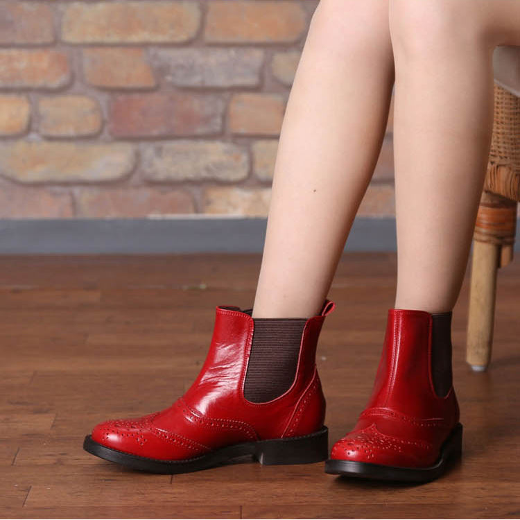 本革サイドゴアショートブーツ(5524)