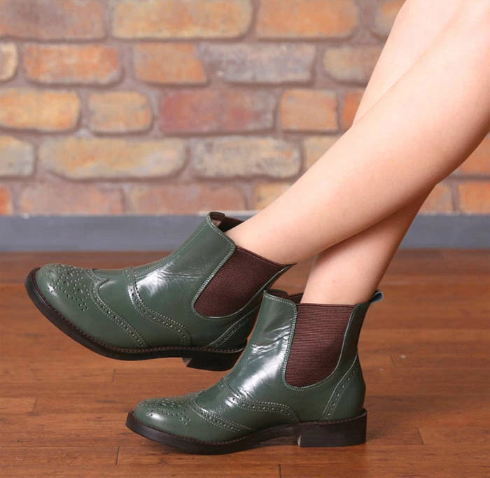 本革サイドゴアショートブーツ(5524)