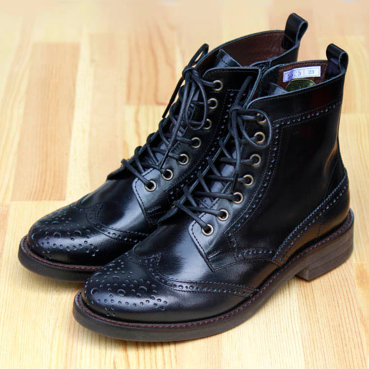 本革クラシカルレースアップブーツ(5525)