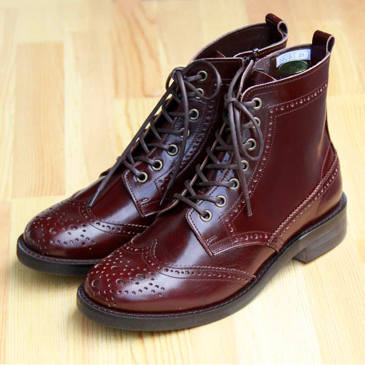 本革クラシカルレースアップブーツ(5525)
