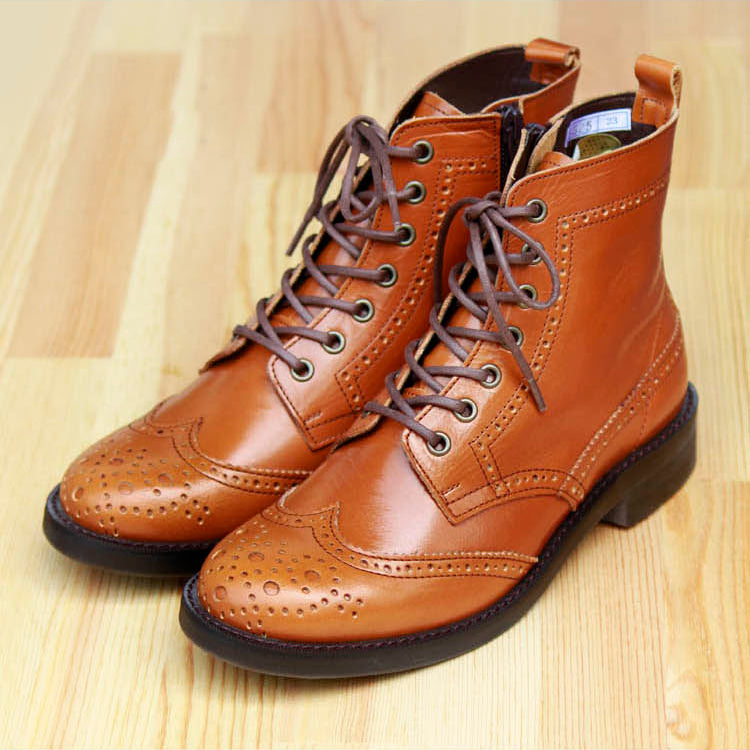 本革クラシカルレースアップブーツ(5525)