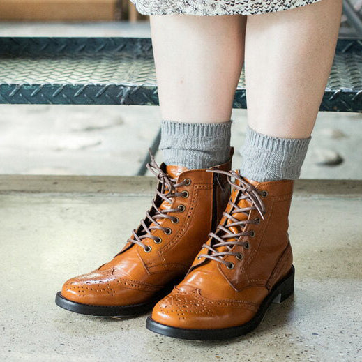 本革クラシカルレースアップブーツ(5525)