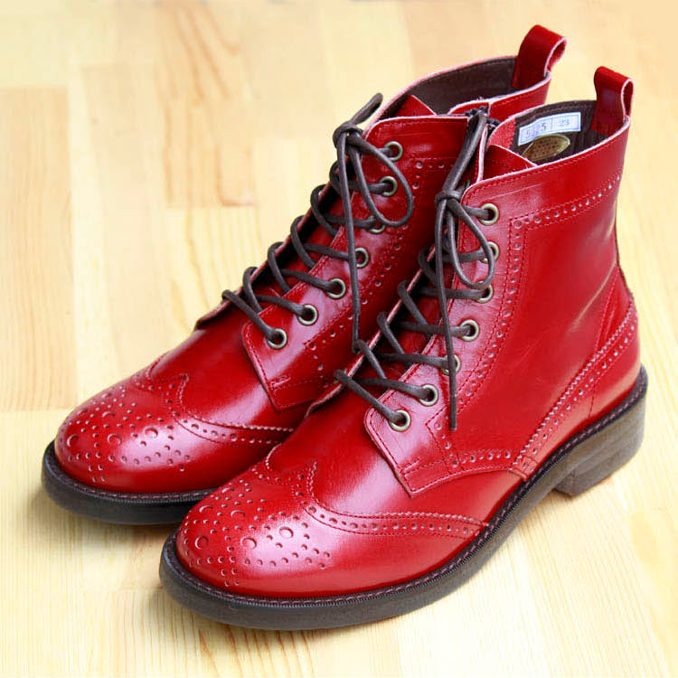 本革クラシカルレースアップブーツ(5525)