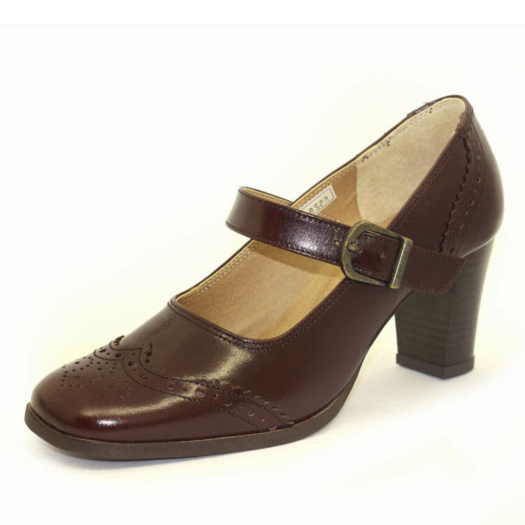 本革スクエアトゥパンプス (6527)