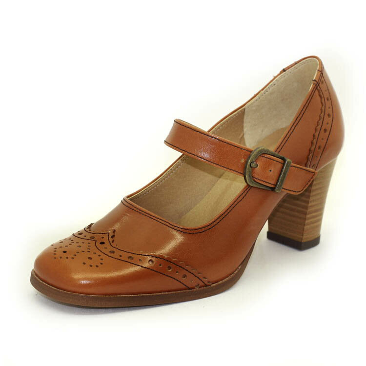 本革スクエアトゥパンプス (6527)