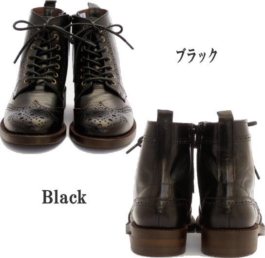 本革クラシカルレースアップブーツ(5525)